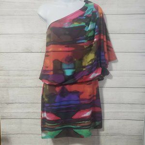 6/$30 Women's Medium Jessica Simpson Kimono One Sleeve Silky Dress EUC